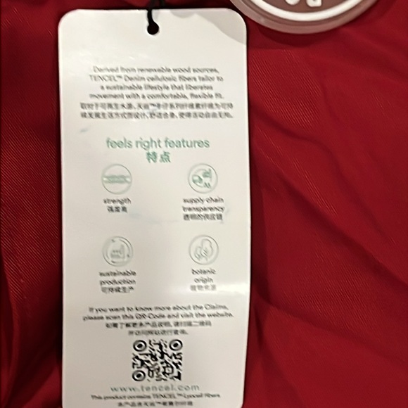 BOBBLEHAUS BH signature Tencel button up shirt in Chinese Red NWT - Picture 9 of 11